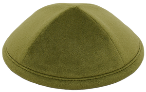 Flat Olive Velvet Kippah Thumbnail