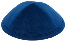 Flat Deep Blue Velvet Kippah