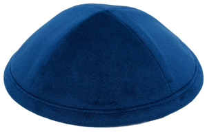 Flat Deep Blue Velvet Kippah Thumbnail