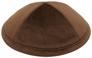 Flat Brown Velvet Kippah Thumbnail