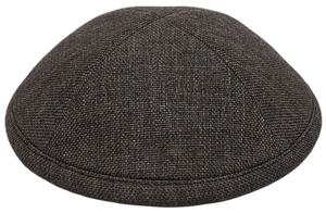 Flat Charcoal Burlap Kippah Thumbnail