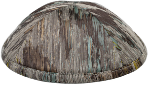 Sleek Graphite-Emerald Stripe Kippah Thumbnail