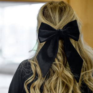 Classic Black Velvet Kippah & Bow Set - judaica.city Thumbnail