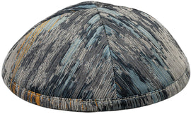 Sleek Graphite - Sapphire Stripe Kippah - judaica.city