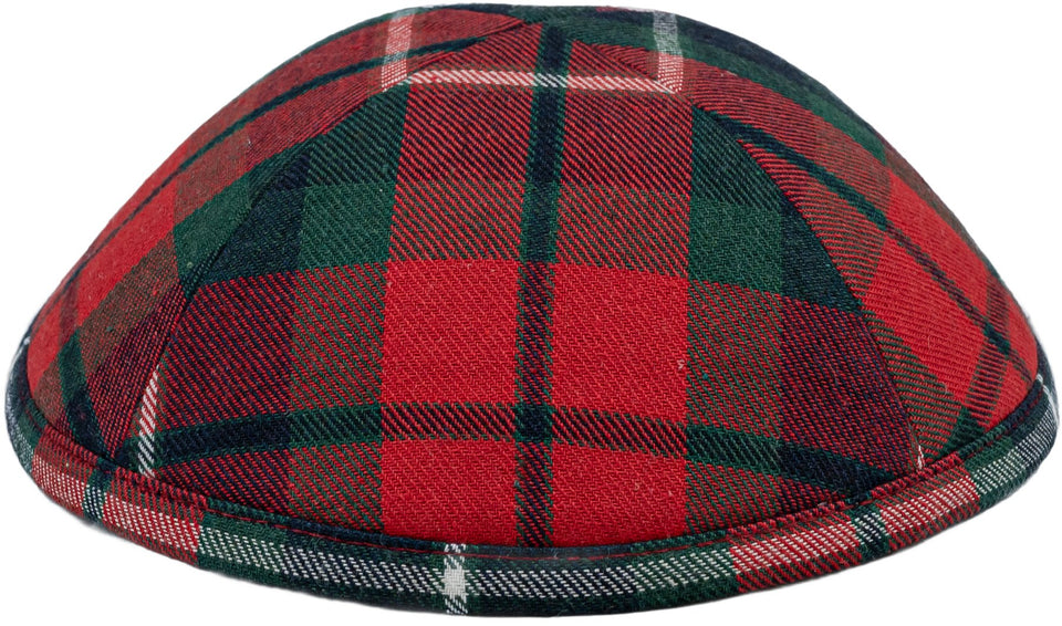 Red tartan Kippah - judaica.city