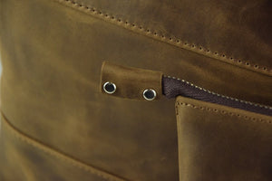 Light Brown Wood Crazy Horse Leather Tallit & Tefillin Bag Set - judaica.city Thumbnail