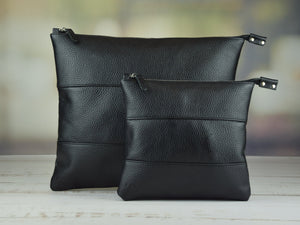 Black Floater Leather Tallit & Tefillin Bag Set - judaica.city Thumbnail