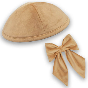 Golden Velvet Kippah & Bow Set - judaica.city Thumbnail
