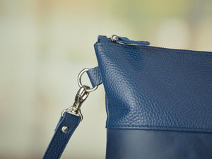 Deep Blue Floater & Crazy Horse Blend Leather Tallit and Tefillin Bag Set - judaica.city Thumbnail