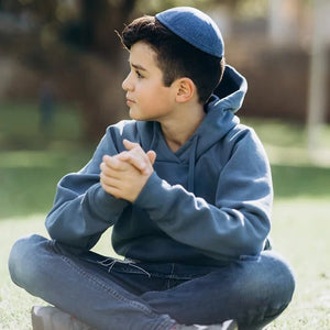 Dark blue Kippah, Bow & Bow Tie Set - judaica.city Thumbnail