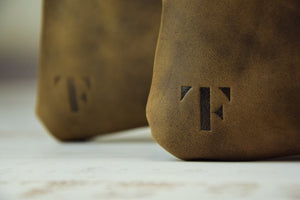 Light Brown Wood Crazy Horse Leather Tallit & Tefillin Bag Set - judaica.city Thumbnail