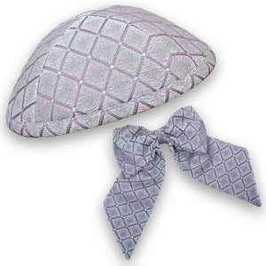 Light Lavender Rhombus Kippah & Bow Set - judaica.city Thumbnail