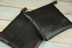 Black Rashi & RT Floater & Crazy Horse Blend Leather Tallit and Tefillin Bag Set - judaica.city Thumbnail