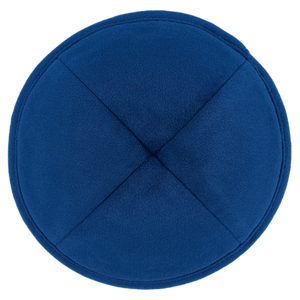 Flat Deep Blue Velvet Kippah - judaica.city Thumbnail