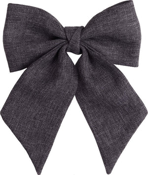 Dark - Gray Hessian Fabric Kippah, Bow Tie & Bow Set - judaica.city Thumbnail