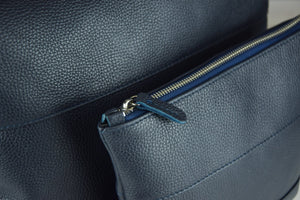 Deep Blue Floater Leather Tallit & Tefillin Bag Set - judaica.city Thumbnail