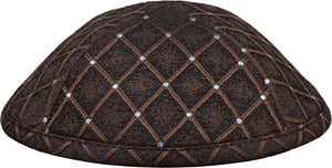 Chocolate Rhombus Kippah - judaica.city Thumbnail