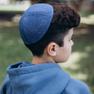 Dark blue Kippah, Bow & Bow Tie Set - judaica.city Thumbnail