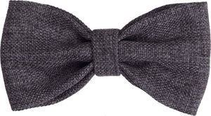 Dark - Gray Hessian Fabric Kippah, Bow Tie & Bow Set - judaica.city Thumbnail