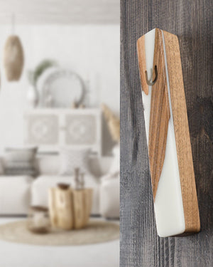 Handcrafted White Walnut Mezuzah Case, 6.7in - judaica.city Thumbnail