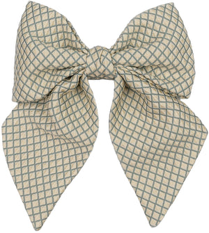 Green - Brown Diamonds Kippah & Bow Set - judaica.city Thumbnail