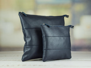 Deep Blue Floater Leather Tallit & Tefillin Bag Set - judaica.city Thumbnail