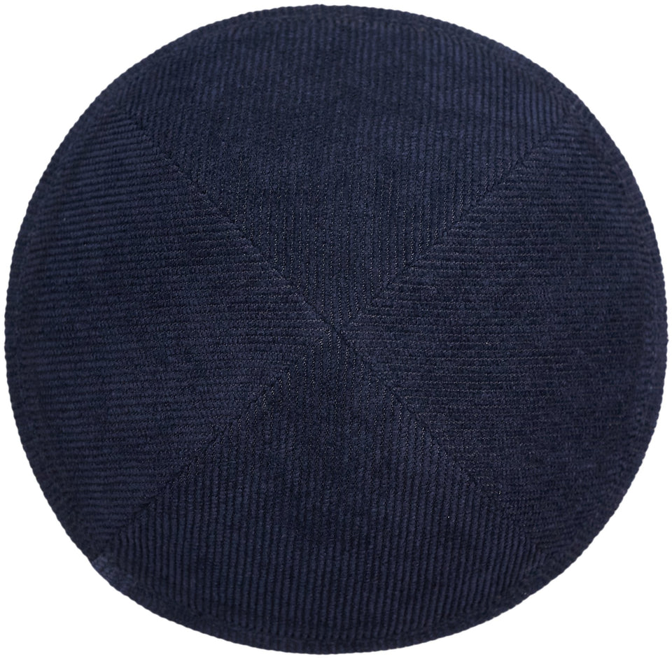 Dark Blue Corduroy Kippah - judaica.city