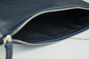 Deep Blue Floater Leather Tallit & Tefillin Bag Set - judaica.city Thumbnail