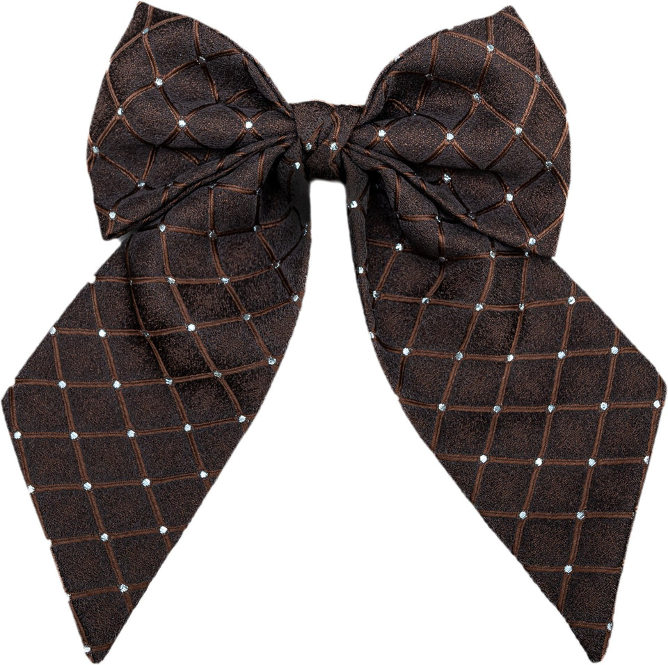 Chocolate Rhombus Kippah & Bow Set - judaica.city