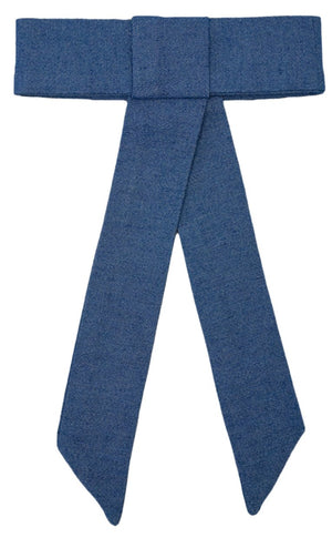 Elegant Dark Blue Organza Hair Bow - judaica.city Thumbnail