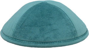 Turquoise Velvet Kippah - judaica.city Thumbnail