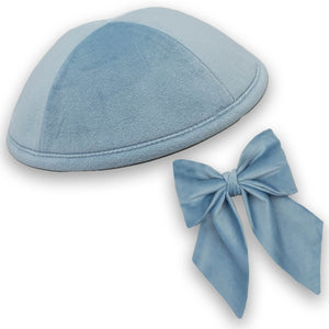 Soft sky Kippah & Bow Set - judaica.city Thumbnail