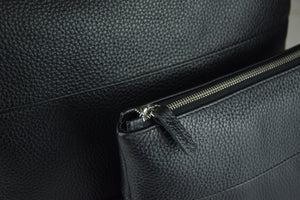 Black Floater Leather Tallit & Tefillin Bag Set - judaica.city Thumbnail