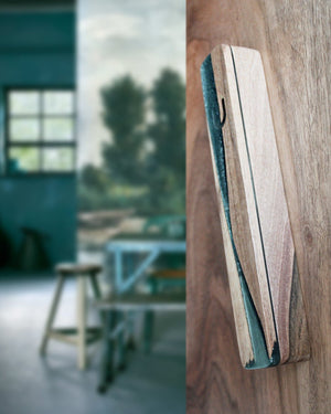 Handcrafted Green Walnut Mezuzah Case, 6.7in - judaica.city Thumbnail