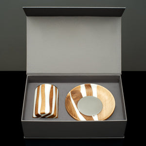 Handcrafted Porcelain Walnut Kiddush Cup - judaica.city Thumbnail