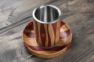 Handcrafted Burgundy Walnut Kiddush Cup - judaica.city Thumbnail