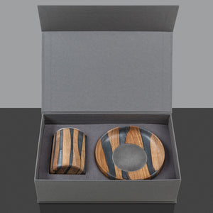 Handcrafted Graphite Walnut Kiddush Cup - judaica.city Thumbnail