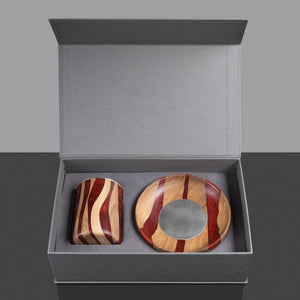 Handcrafted Burgundy Walnut Kiddush Cup - judaica.city Thumbnail