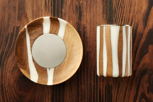 Handcrafted Porcelain Walnut Kiddush Cup - judaica.city Thumbnail