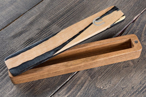 Handcrafted Black Walnut Mezuzah Case, 6.7in - judaica.city Thumbnail