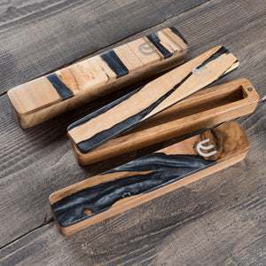 Handcrafted Black Walnut Mezuzah Case, 6.7in - judaica.city Thumbnail