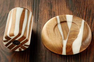 Handcrafted Porcelain Walnut Kiddush Cup - judaica.city Thumbnail