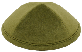 Flat Olive Velvet Kippah