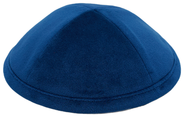 Flat Deep Blue Velvet Kippah