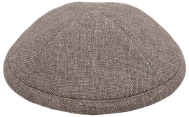 Flat Taupe Burlap Kippah