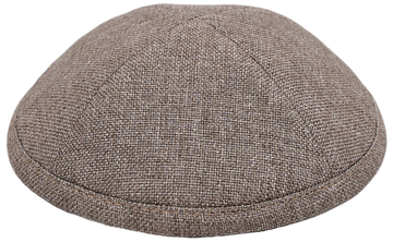 Flat Taupe Burlap Kippah
