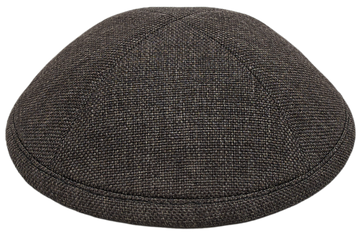 Flat Charcoal Burlap Kippah