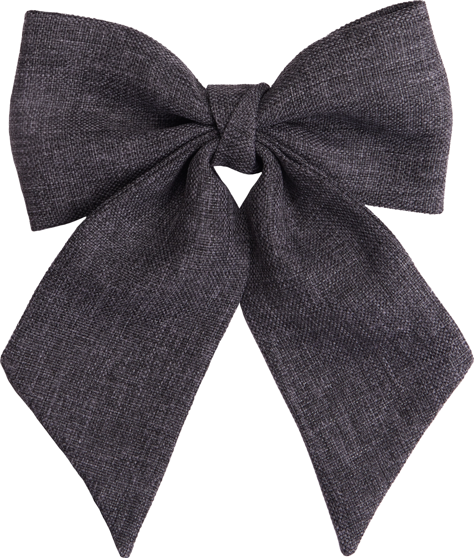 Dark gray hessian fabric bow