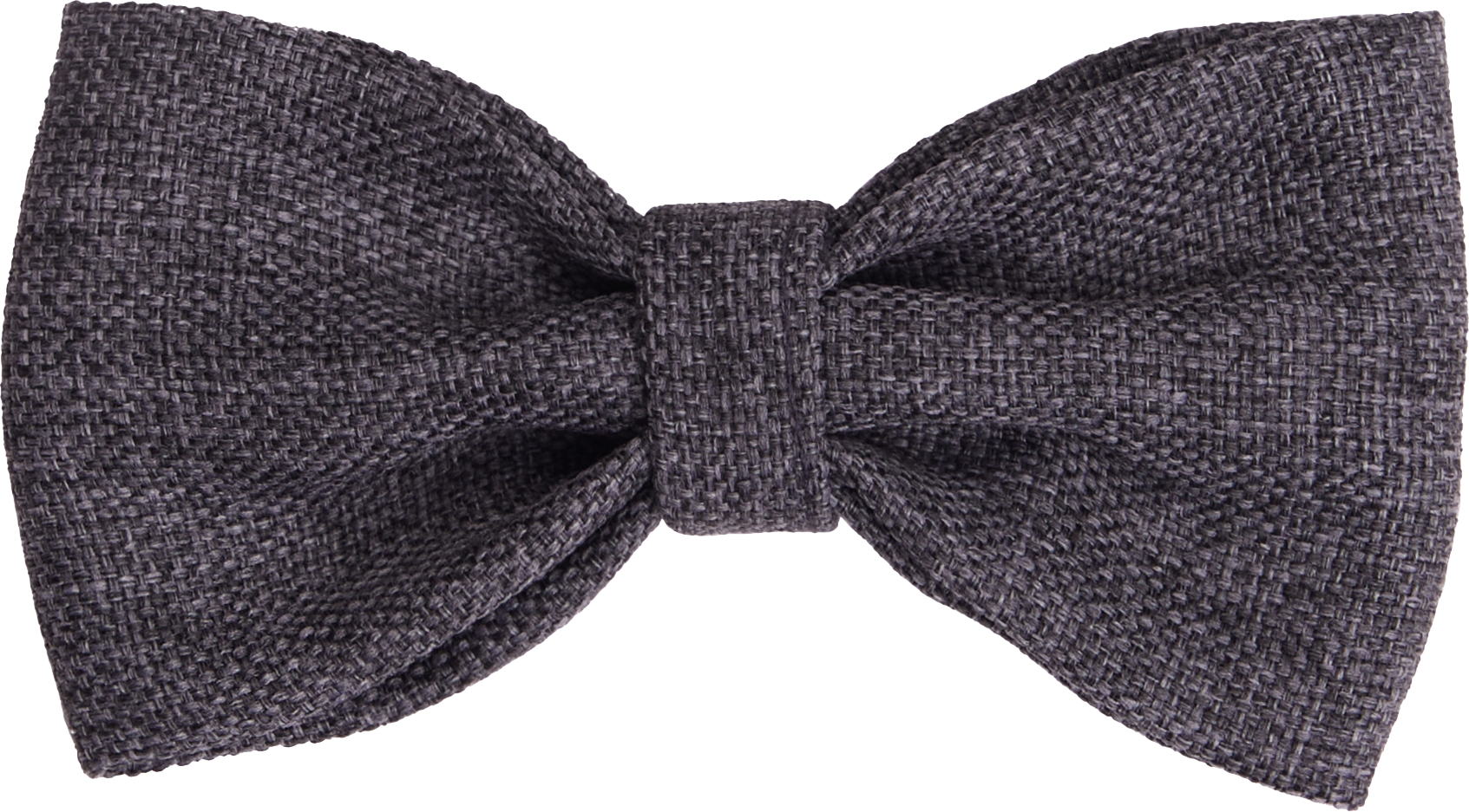 Bow tie made of dark gray hessian fabric