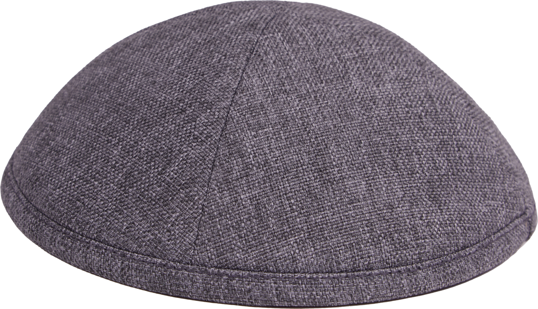 Kippah of dark gray hessian fabric